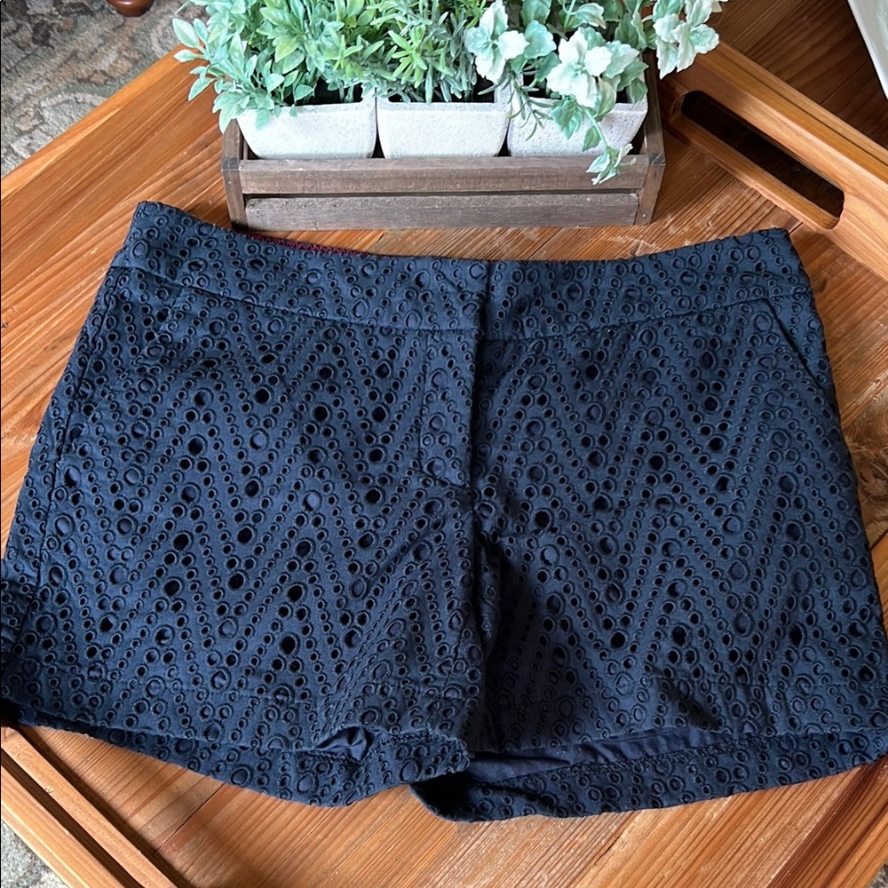 Kenar Dark Navy  Eyelet Shorts with Textured Design.  Size 4